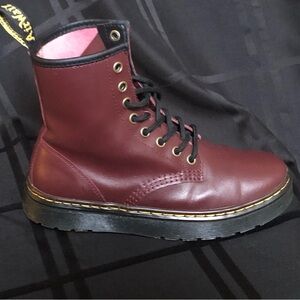 Dr. Martens Zavala Womens Size 6 Burgundy Leather Combat Boots